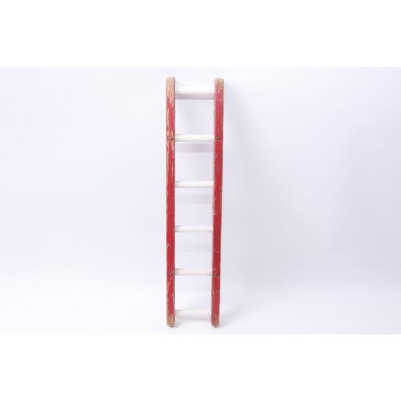 Fisher-Price, Circus, Ladder, 12", Wooden, Red White, 1970s, Playset Part, Toy, - Picture 1 of 3